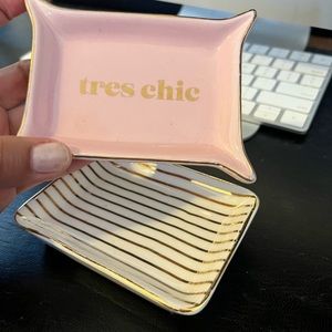 Two Small jewelry holders, glass. Perfect for holding rings, and small earrings.